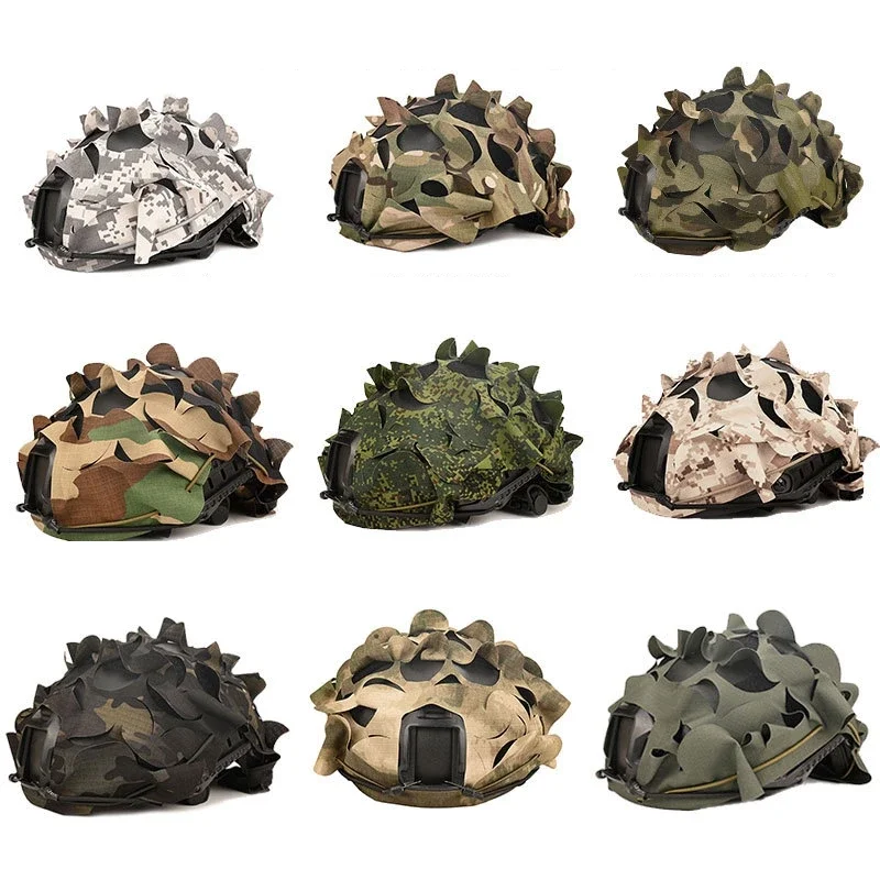Funda protectora para casco FAST con camuflaje 3D y corte láser
