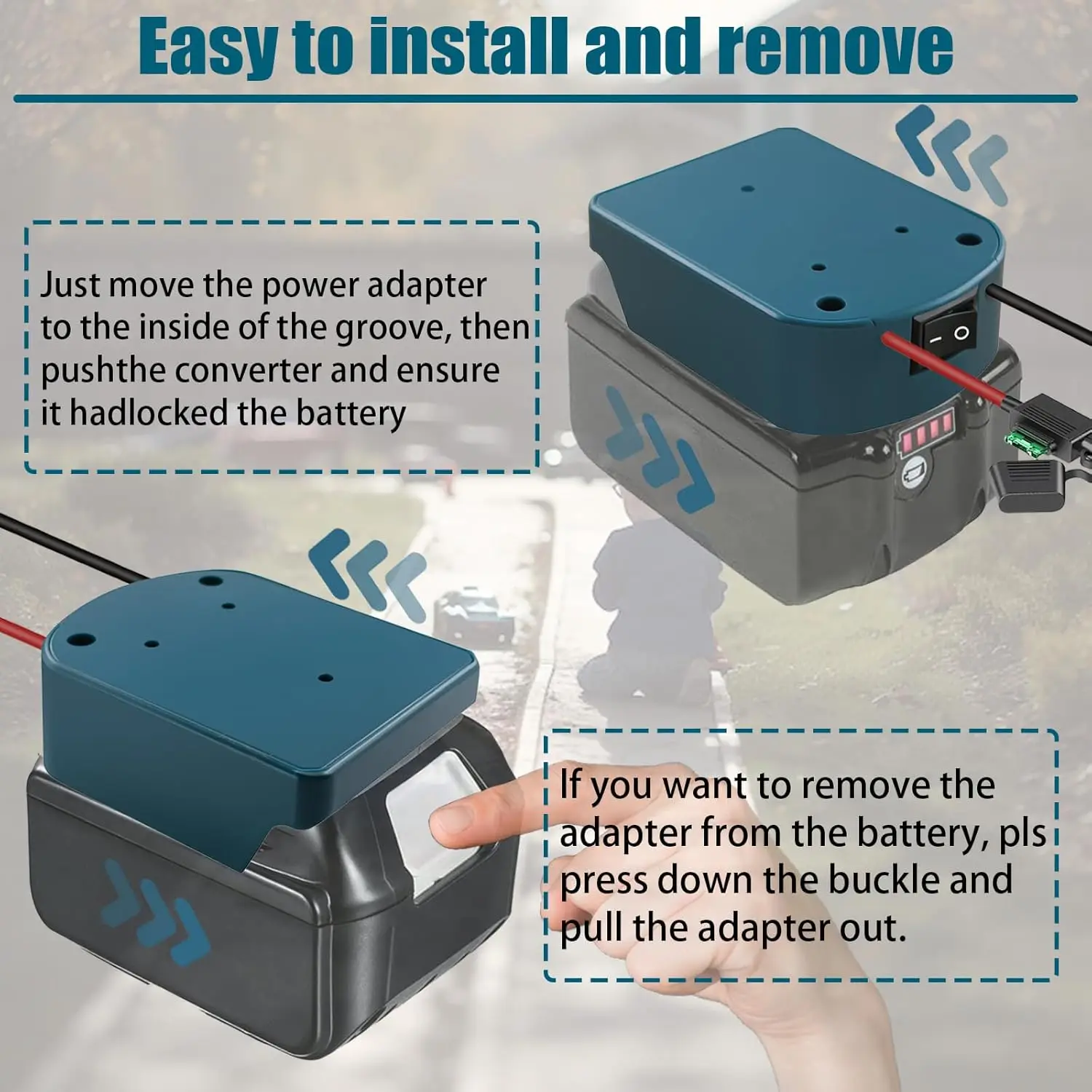 Adaptador batería Makita con interruptor de encendido/apagado - imagen 4