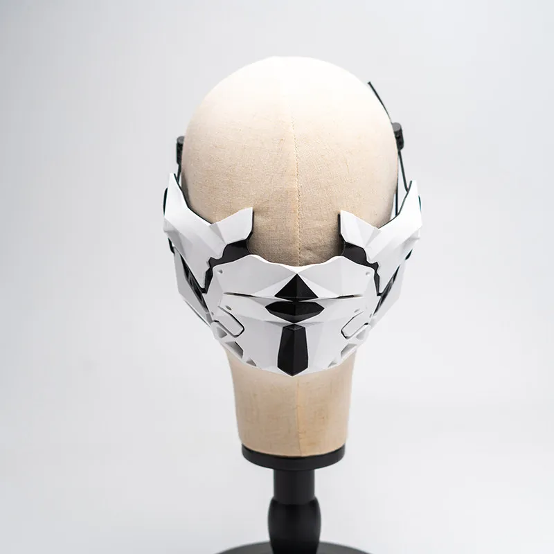 Máscara táctica media cara 3D cyberpunk con correa ajustable - imagen 5