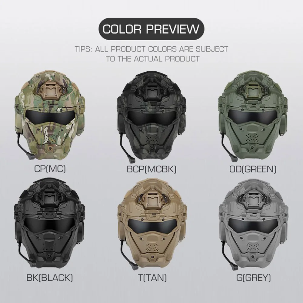 W-Ronin II Casco táctico con protección facial integral - imagen 4