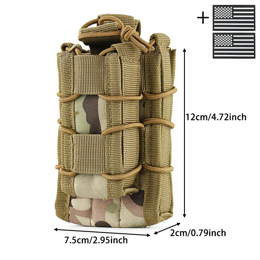 Funda walkie-talkie MOLLE con pinza doble y extracción rápida - imagen 4