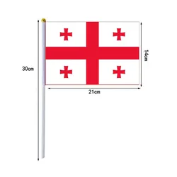 Bandera de Georgia ondulada a mano para exteriores y coleccionismo