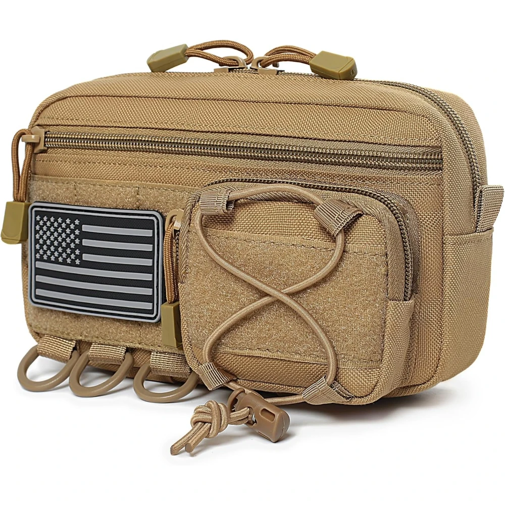Bolsa táctica MOLLE horizontal con bolsillo frontal EMT y cordón - imagen 2