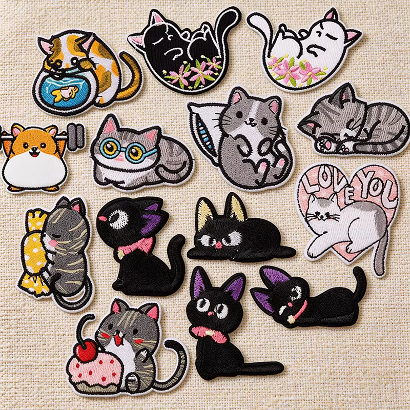 Parches termoadhesivos gato de dibujos animados para ropa infantil - imagen 5