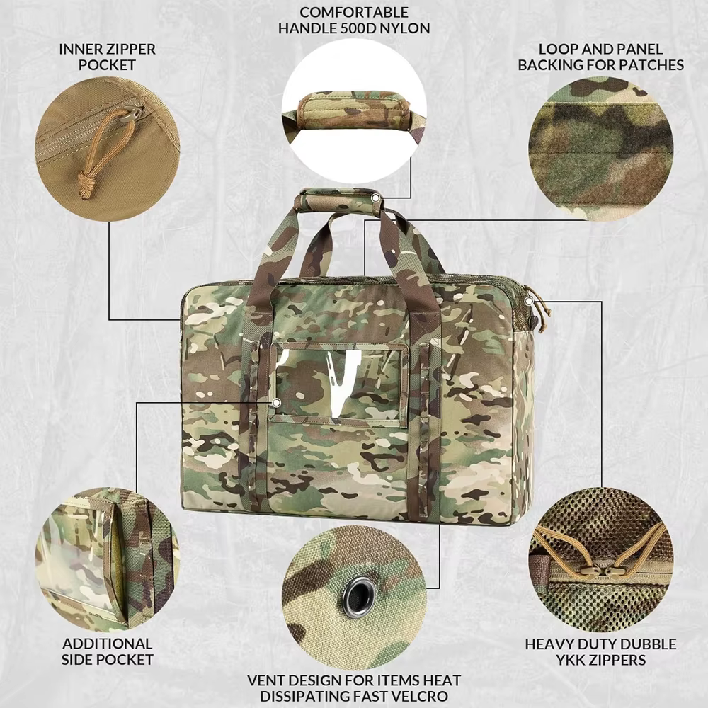 Bolsa táctica militar de lona camuflaje grande para camping senderismo - imagen 4