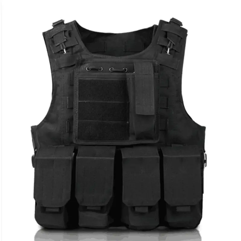 Chaleco táctico MOLLE camuflaje woodland – Combat para airsoft y caza