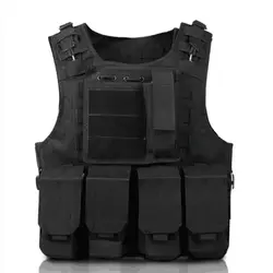 Chaleco táctico MOLLE camuflaje woodland – Combat para airsoft y caza
