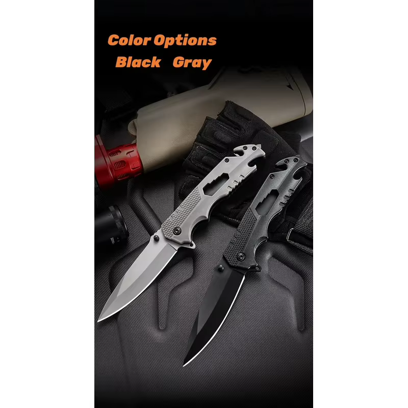 Cuchillo supervivencia plegable acero inoxidable camping - imagen 5