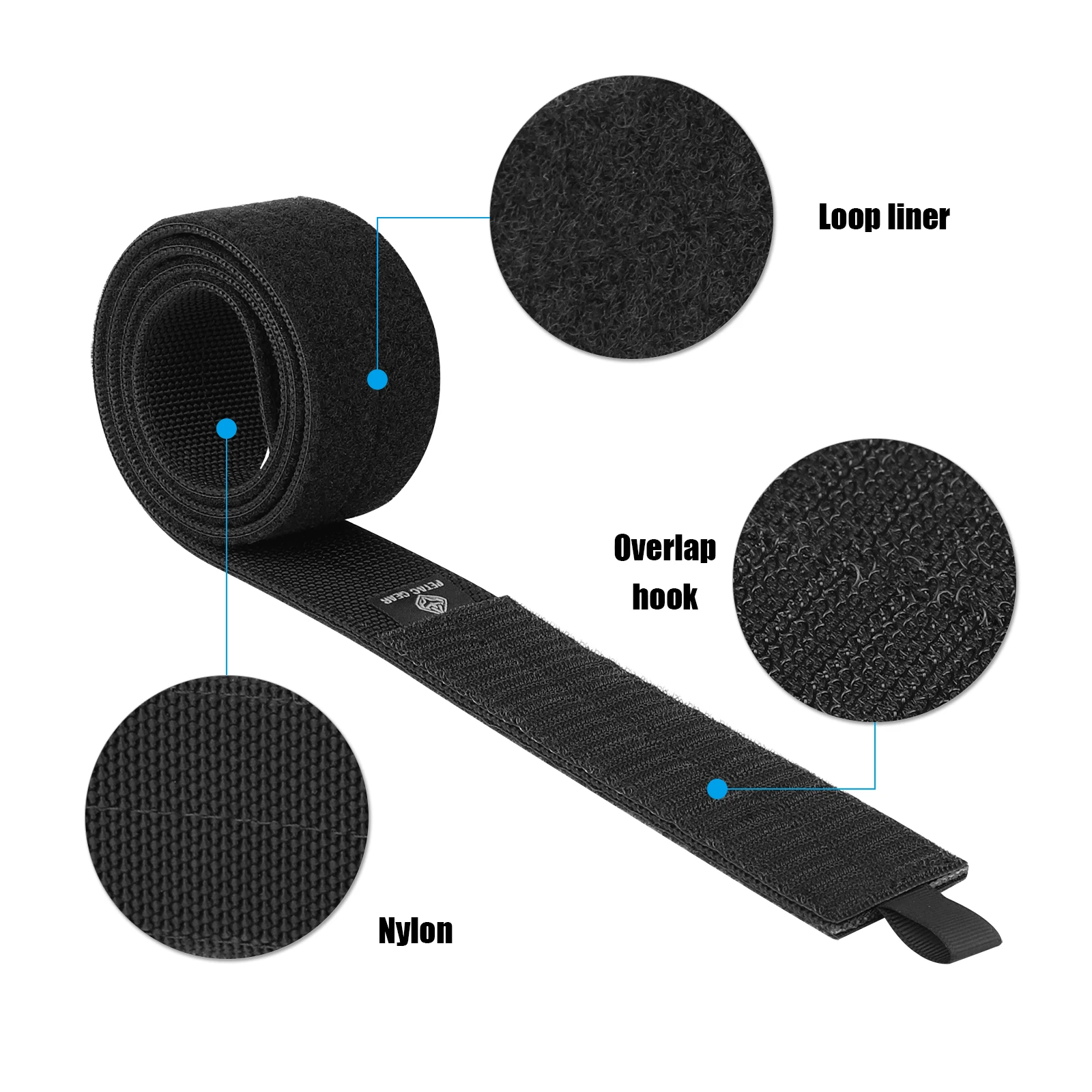 Detalle del sistema de ajuste de velcro del cinturón