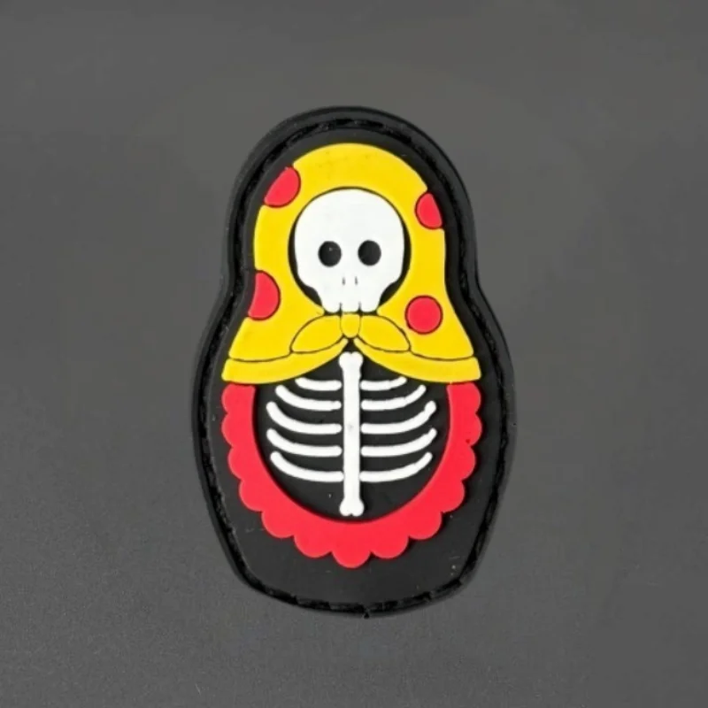 Parche táctico PVC calavera diseño muñecas con velcro - imagen 3