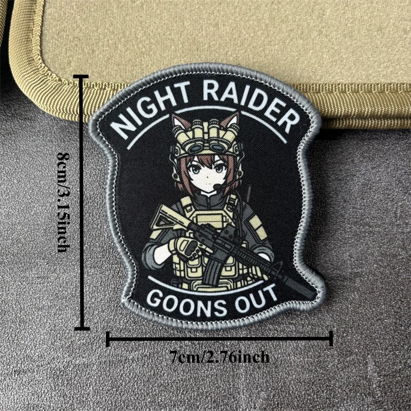 Parche táctico de moral NIGHT RAIDER GOONS OUT con velcro - imagen 2