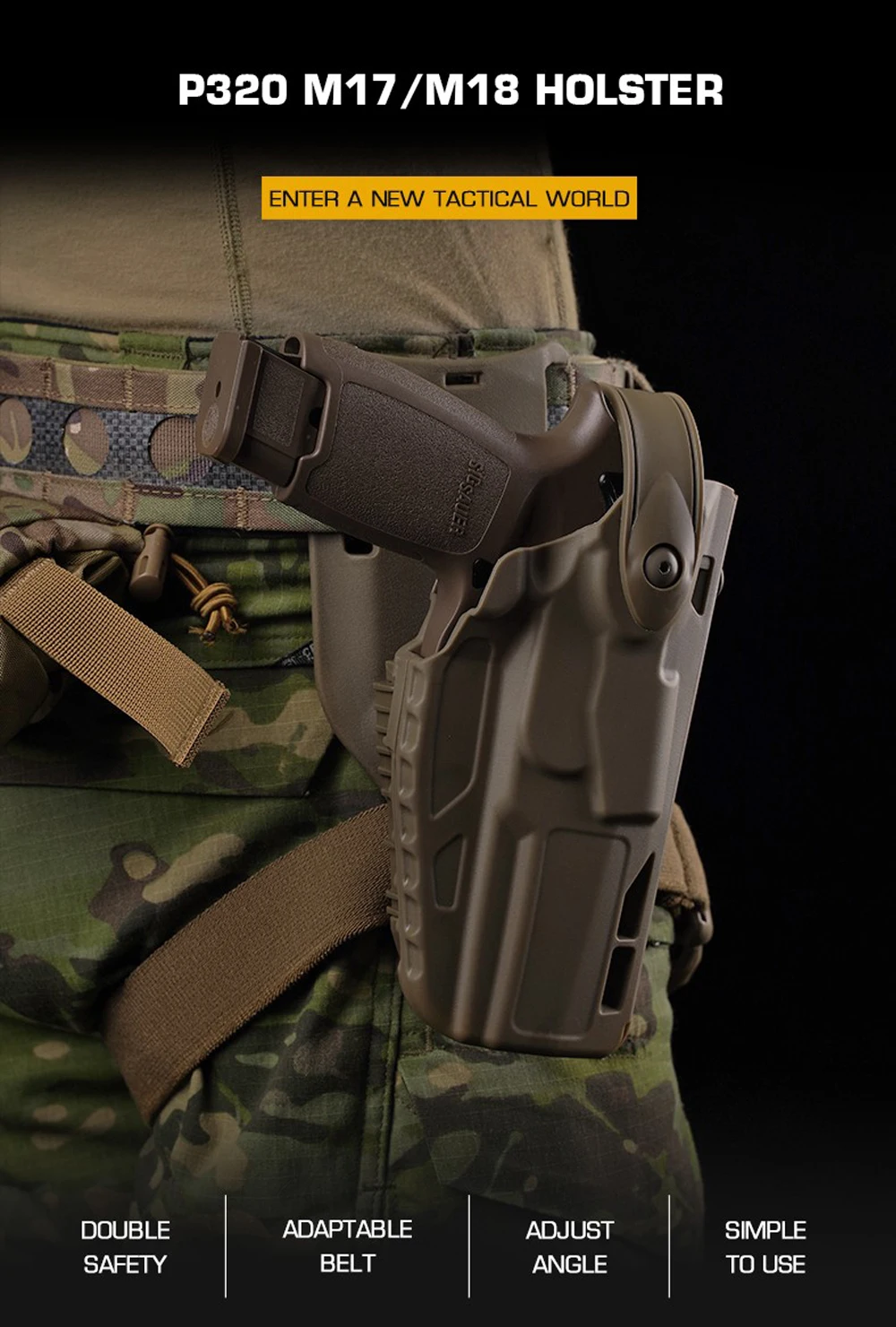 Funda táctica P320 con liberación rápida QLS
