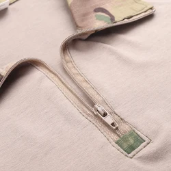 Camiseta táctica manga larga cremallera algodón camuflaje