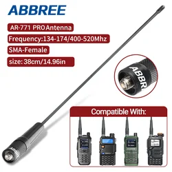 Antena doble banda ABBREE AR-771 PRO para walkie-talkie