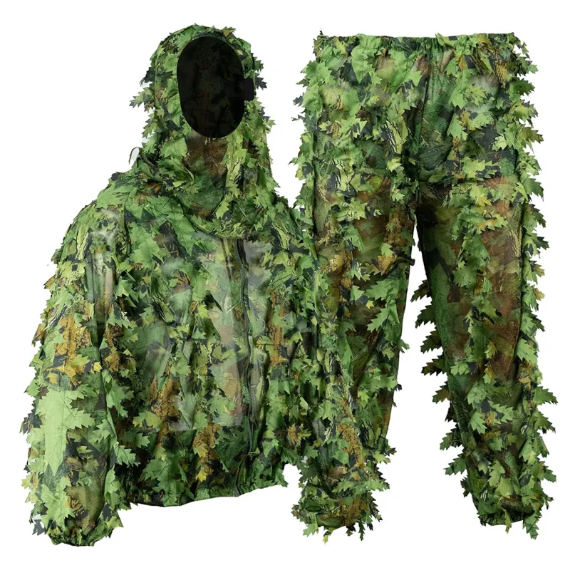 Traje de caza biomimético camuflaje tridimensional hojas verdes - imagen 5