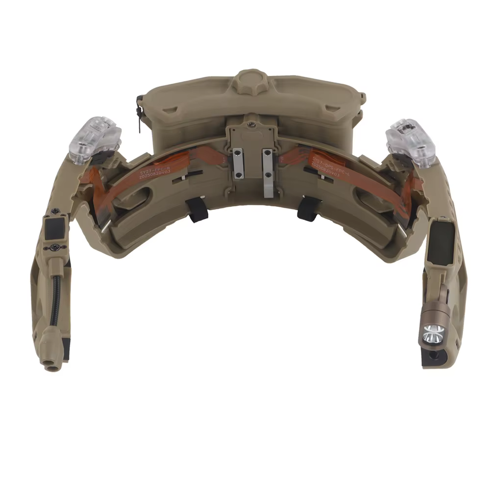 Sistema de rieles tácticos modular para casco Airsoft con linterna LED - imagen 2