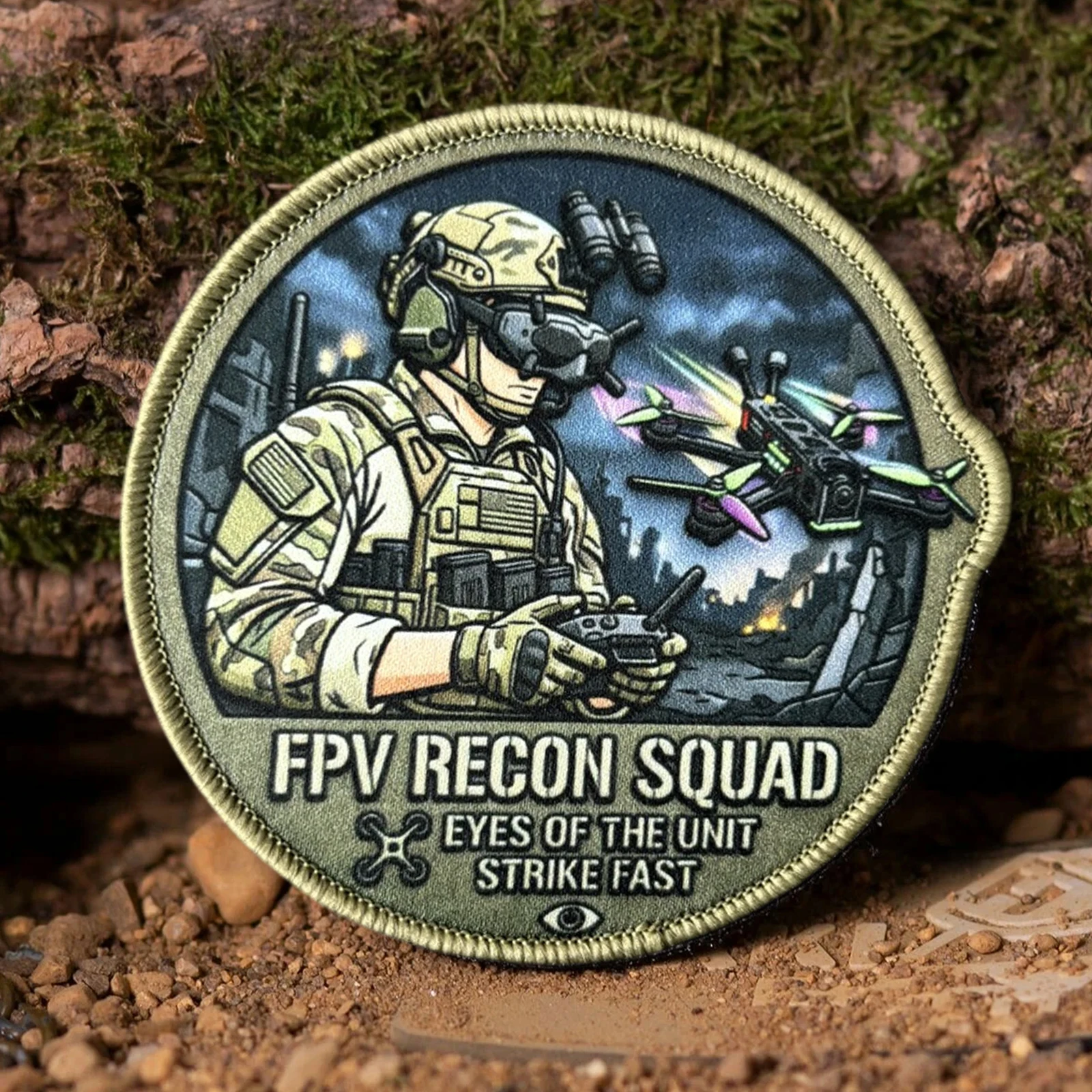 Recon Squad parche táctico FPV para chaleco con velcro gancho-bucle