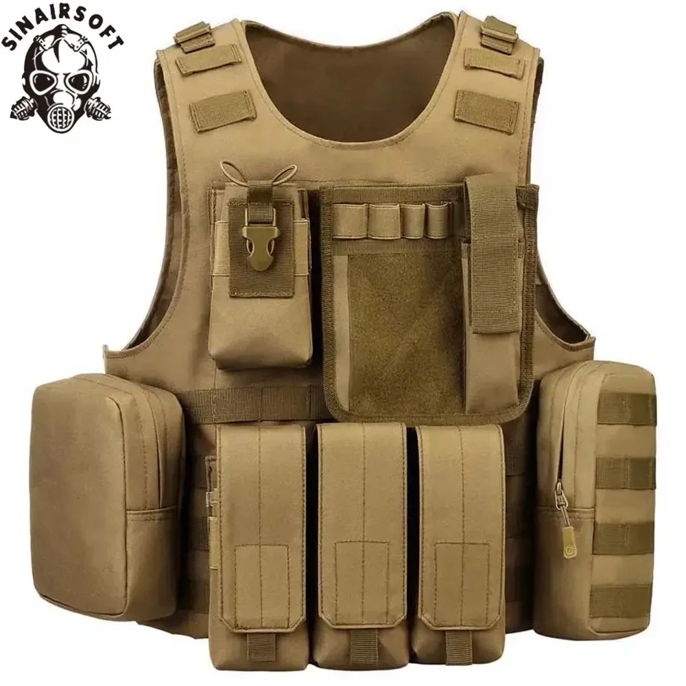 Chaleco táctico SINAIRSOFT MOLLE ajustable para airsoft y caza - imagen 2