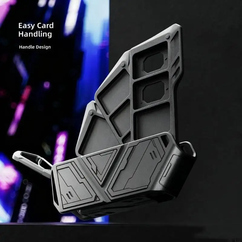 Estuche portatarjetas con mosquetón, carcasa rígida para cartas - imagen 2