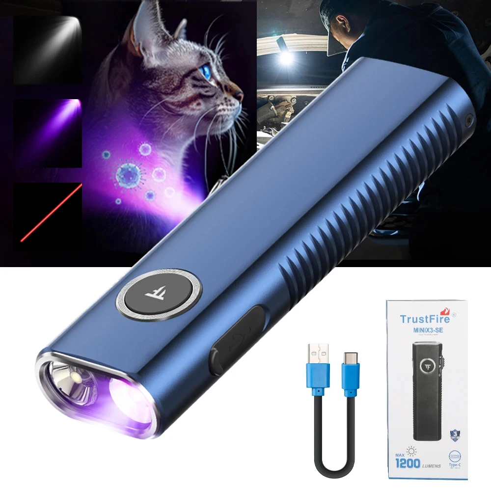 Trustfire MINIX3-SE linterna táctica recargable blanca UV magnética