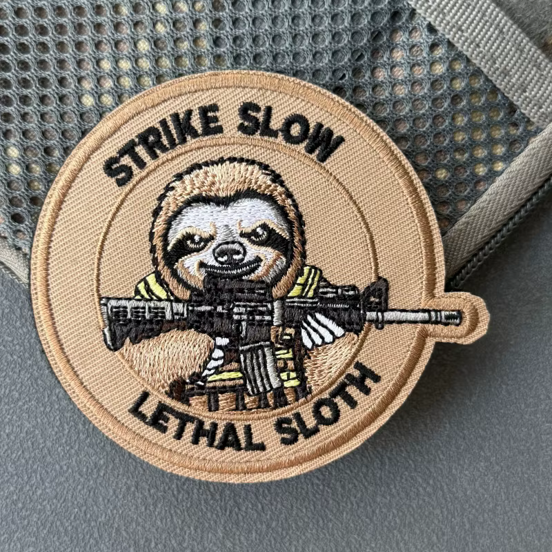Strike Lethal Sloth Parche táctico bordado velcro gancho y bucle - imagen 2