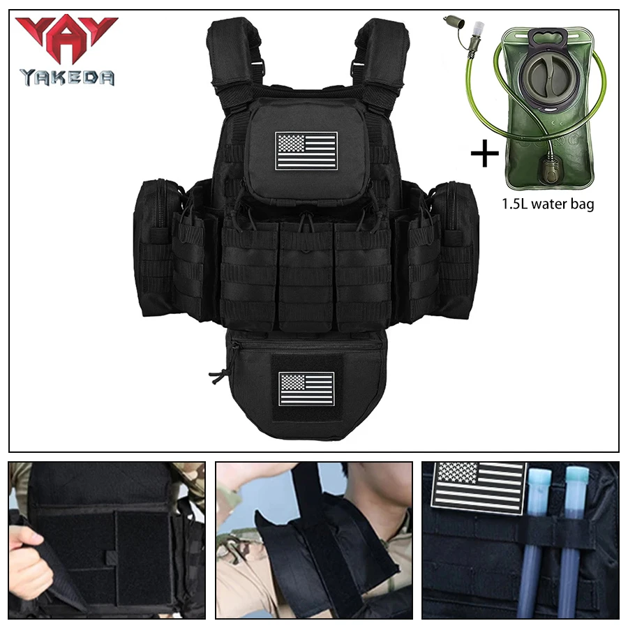 Camiseta táctica YAKEDA resistente al desgaste con bolsa de hidratación - imagen 4