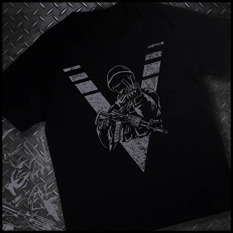 Camiseta táctica de algodón cuello redondo para aire libre - imagen 5