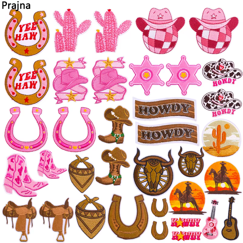 Parches bordados de cowboy para ropa, parche de cabeza de toro termoadhesivo para planchar - imagen 2