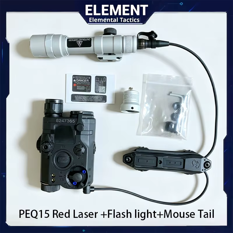 Element PEQ15 láser rojo y linterna táctica multicolor con interruptor