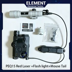 Element PEQ15 láser rojo y linterna táctica multicolor con interruptor