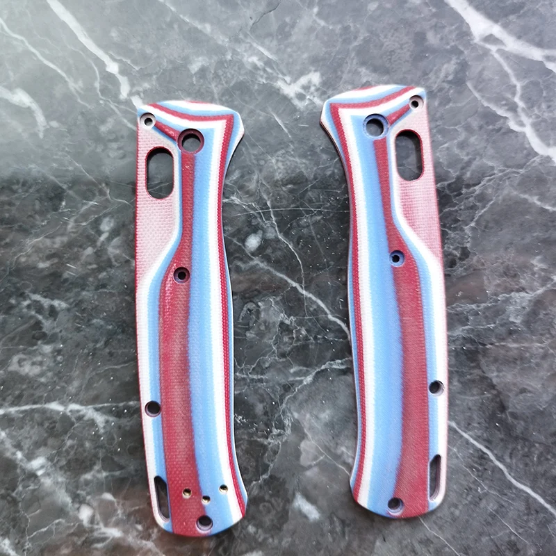 Benchmade Bugout 535: Cachas G10 azul, rojo y blanco para reemplazo - imagen 4