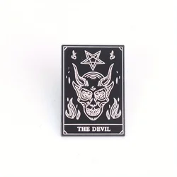 Insignia metálica broche Tarot del diablo, estilo oscuro