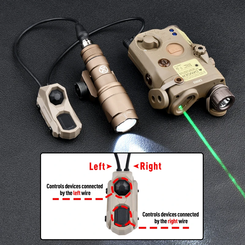 Interruptor de presión Axon dual para linterna táctica PEQ-15 DBAL-A2