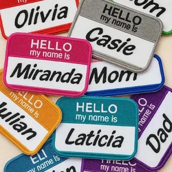 Parche bordado termoadhesivo con nombre personalizado para ropa