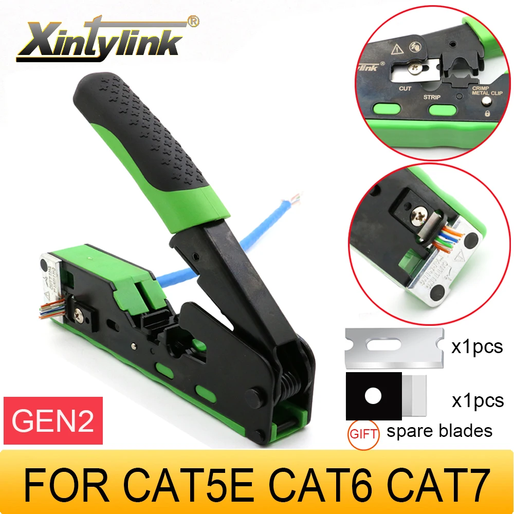 Crimpadora RJ45 profesional CAT6A, alicates prensado y corte