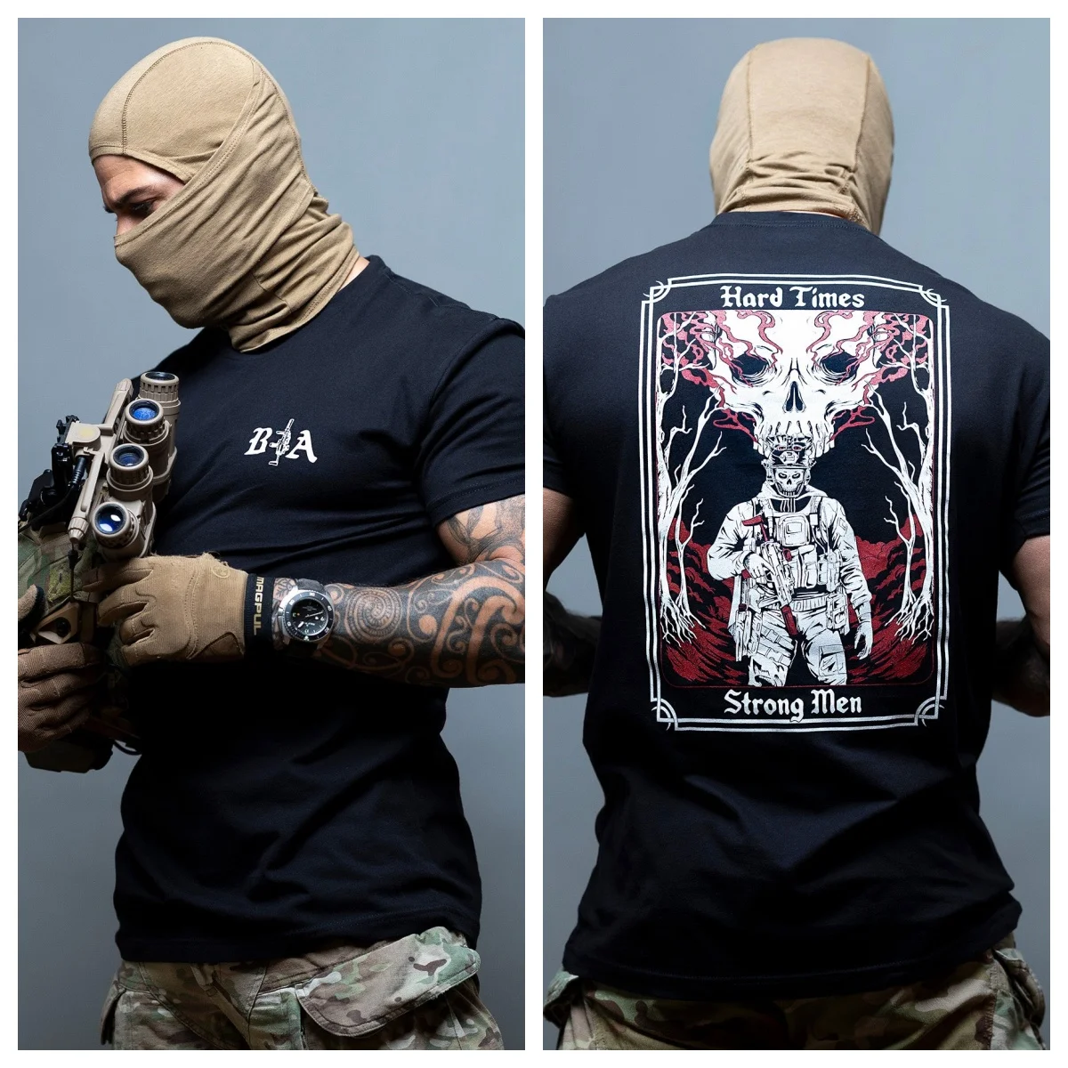Hard Times Camiseta de algodón para uso táctico y deporte - imagen 3