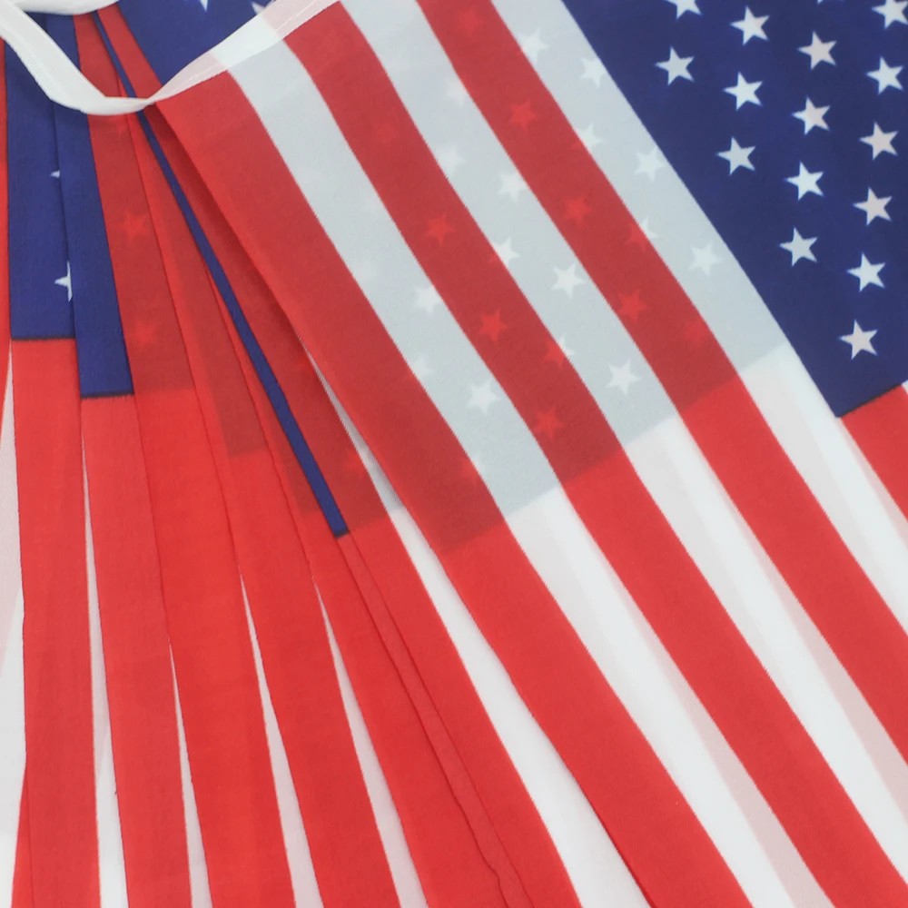 Banderines pequeños bandera americana con cuerda para eventos - imagen 2
