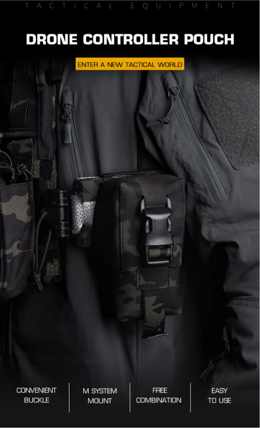 Bolsa para control remoto con enfoque en montaje MOLLE