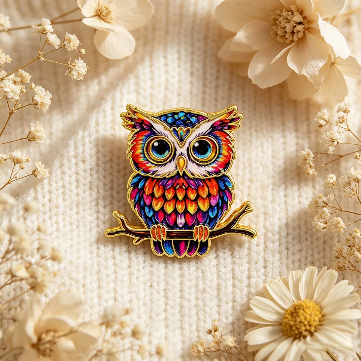 Set 5 pins solapa búho esmaltados – Insignias metálicas bordado dibujos animados - imagen 2