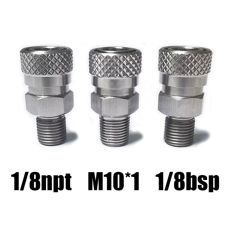 Válvula carga HPA desconexión rápida hembra - Acero inoxidable 1/8 NPT - imagen 3