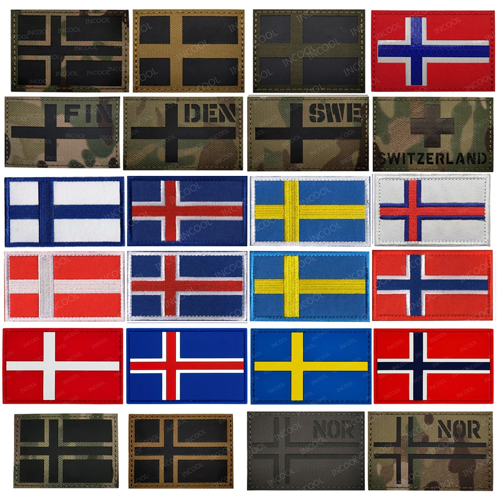 Parche bandera bordada IR reflectante - juego de banderas europeas - imagen 4