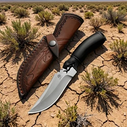 Cuchillo fijo de exterior con funda para camping y senderismo