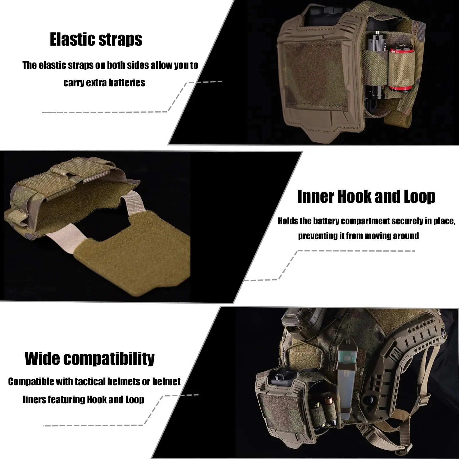 Casco táctico Airsoft de ABS con luz, auriculares y funda