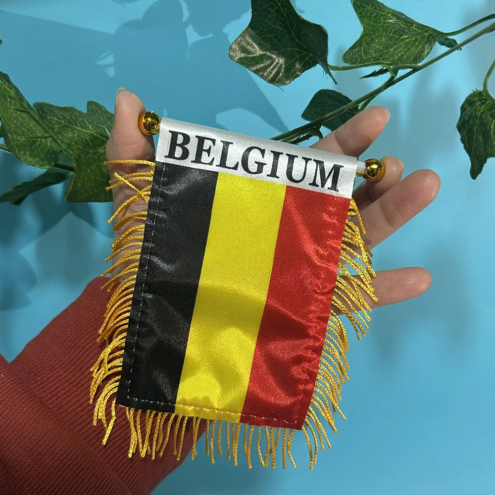 Detalle del banderín colgante de Bélgica