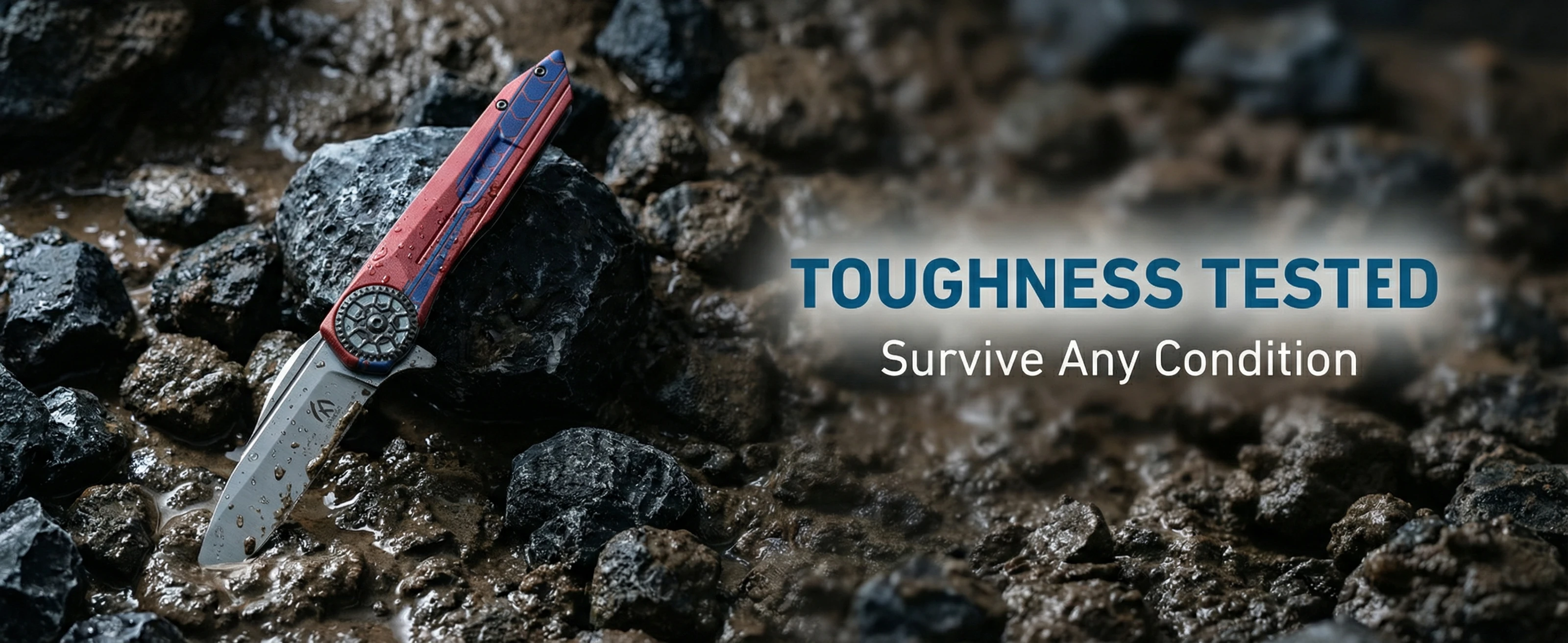 Cuchillo plegable en contexto de exterior