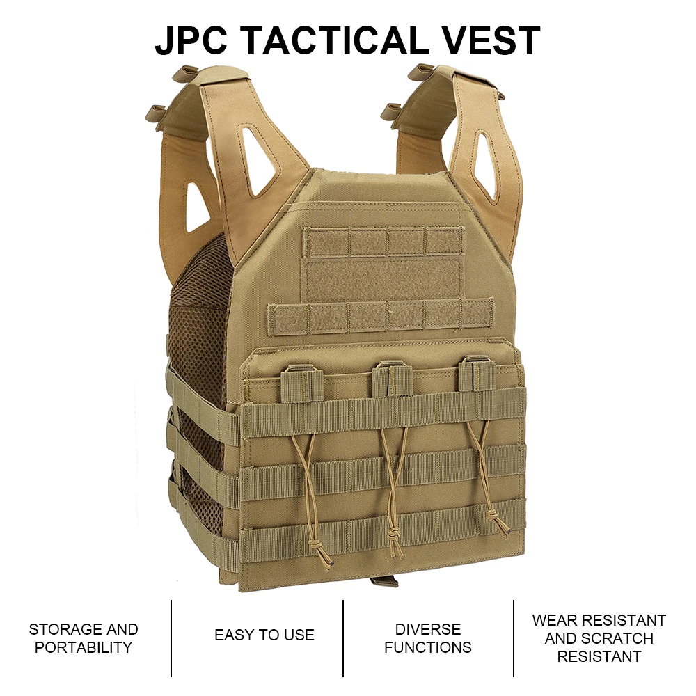 Vista frontal del chaleco táctico SINAIRSOFT JPC