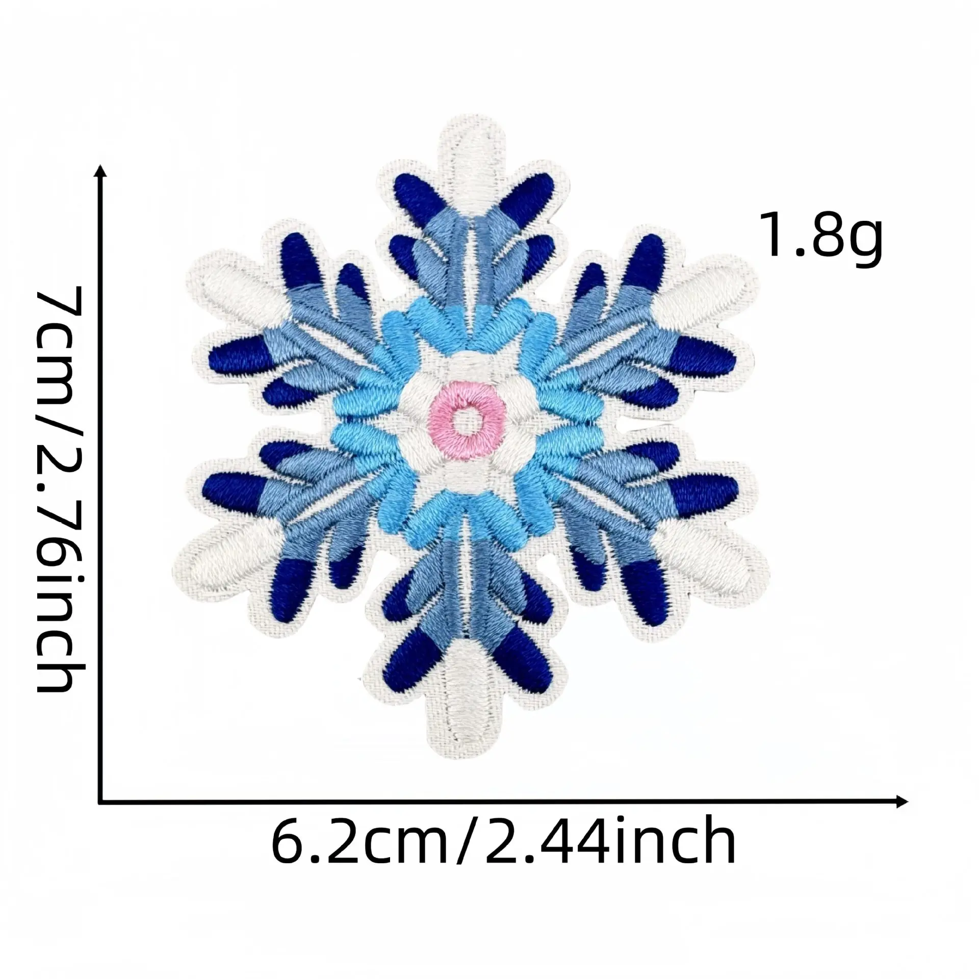 Parche térmico para planchar copos de nieve azul y rosa adhesivo - imagen 4