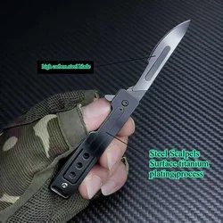 Cuchillo EDC plegable de acero inoxidable con cuchilla intercambiable