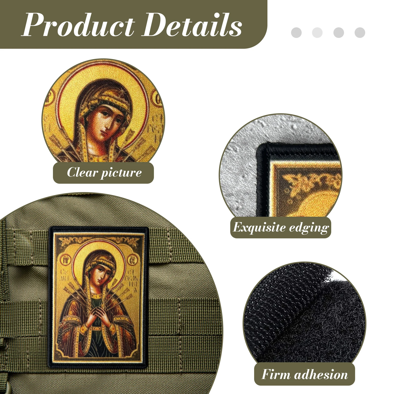 Parche táctico Virgen de los Dolores con velcro para mochila o chaleco - imagen 5