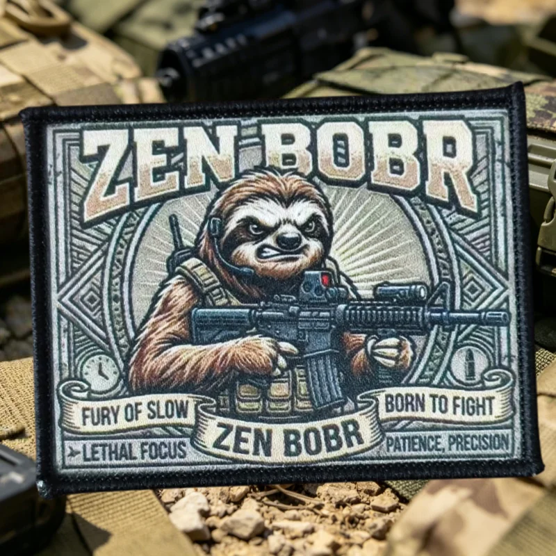 ZEN BOBR Parche Velcro táctico lombriz para chalecos y mochilas - imagen 2